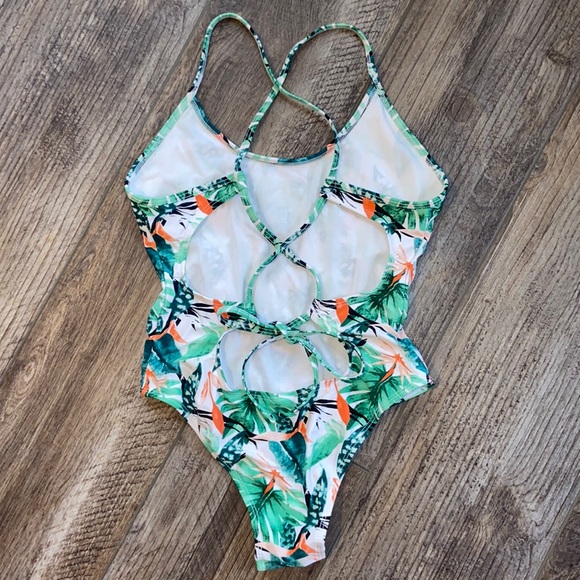 Revamped One Piece Tropical Swimsuit - Picture 3 of 5